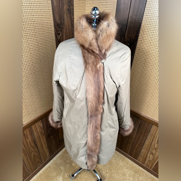 Amoress Made in Sweden Stone Marten Sable Fur Coat Jacket Stroller Medium - Picture 7 of 11